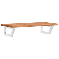 vidaXL Basin Shelf Wall Mounted Bathroom Countertop Steel and Solid Wood Beech