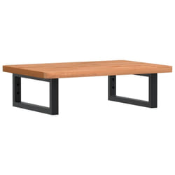 vidaXL Basin Shelf Wall Mounted Bathroom Countertop Steel and Solid Wood Beech