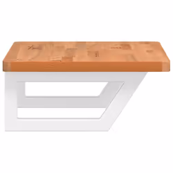 vidaXL Basin Shelf Wall Mounted Bathroom Countertop Steel and Solid Wood Beech - Additional view 4