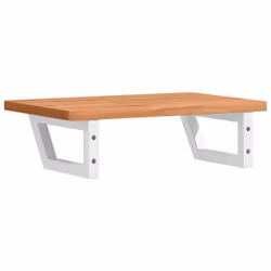 vidaXL Basin Shelf Wall Mounted Bathroom Countertop Steel and Solid Wood Beech - Additional view 5