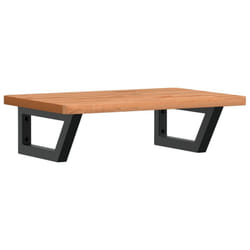 vidaXL Basin Shelf Wall Mounted Bathroom Countertop Steel and Solid Wood Beech