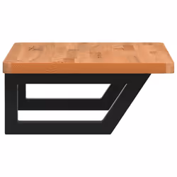 vidaXL Basin Shelf Wall Mounted Bathroom Countertop Steel and Solid Wood Beech - Additional view 4