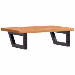 vidaXL Basin Shelf Wall Mounted Bathroom Countertop Steel and Solid Wood Beech - Additional view 5