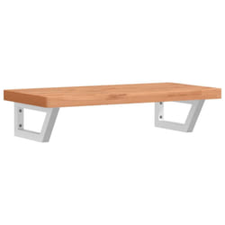 vidaXL Basin Shelf Wall Mounted Bathroom Countertop Steel and Solid Wood Beech