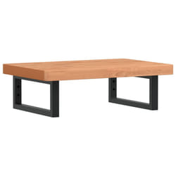 vidaXL Basin Shelf Wall Mounted Bathroom Countertop Steel and Solid Wood Beech