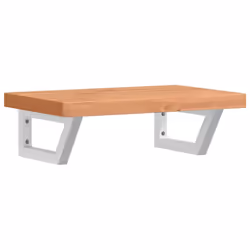 vidaXL Basin Shelf Wall Mounted Bathroom Countertop Steel and Solid Wood Beech
