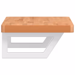 vidaXL Basin Shelf Wall Mounted Bathroom Countertop Steel and Solid Wood Beech - Additional view 4