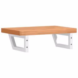 vidaXL Basin Shelf Wall Mounted Bathroom Countertop Steel and Solid Wood Beech - Additional view 5