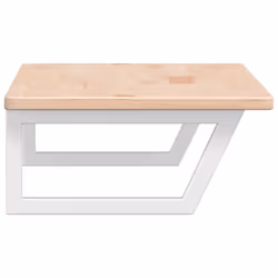 vidaXL Basin Shelf Wall Mounted Bathroom Countertop Steel and Solid Wood Oak - Additional view 4