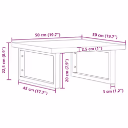 vidaXL Basin Shelf Wall Mounted Bathroom Countertop Steel and Solid Wood Oak - Additional view 10