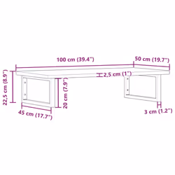 vidaXL Basin Shelf Wall Mounted Bathroom Countertop Steel and Solid Wood Oak - Additional view 10