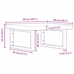 vidaXL Basin Shelf Wall Mounted Bathroom Countertop Steel and Solid Wood Oak - Additional view 3