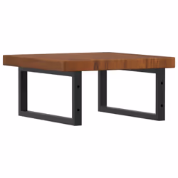 vidaXL Basin Shelf Wall Mounted Bathroom Countertop Steel and Solid Wood Oak - Additional view 5