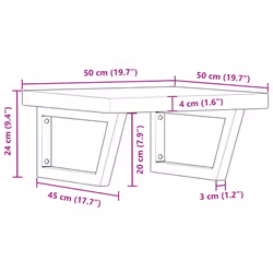 vidaXL Basin Shelf Wall Mounted Bathroom Countertop Steel and Solid Wood Oak - Additional view 10