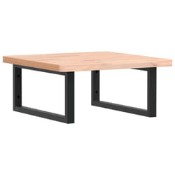 vidaXL Basin Shelf Wall Mounted Bathroom Countertop Steel and Solid Wood Beech