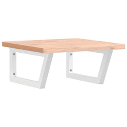 vidaXL Basin Shelf Wall Mounted Bathroom Countertop Steel and Solid Wood Beech