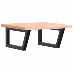 vidaXL Basin Shelf Wall Mounted Bathroom Countertop Steel and Solid Wood Beech