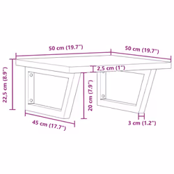 vidaXL Basin Shelf Wall Mounted Bathroom Countertop Steel and Solid Wood Beech