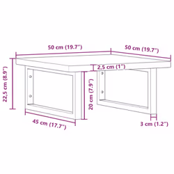 vidaXL Basin Shelf Wall Mounted Bathroom Countertop Steel and Solid Wood Beech