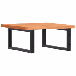 vidaXL Basin Shelf Wall Mounted Bathroom Countertop Steel and Solid Wood Beech - Additional view 5