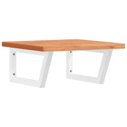 vidaXL Basin Shelf Wall Mounted Bathroom Countertop Steel and Solid Wood Beech