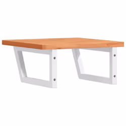 vidaXL Basin Shelf Wall Mounted Bathroom Countertop Steel and Solid Wood Beech - Additional view 5