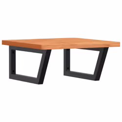 vidaXL Basin Shelf Wall Mounted Bathroom Countertop Steel and Solid Wood Beech