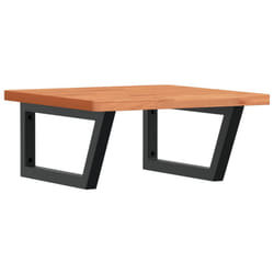 vidaXL Basin Shelf Wall Mounted Bathroom Countertop Steel and Solid Wood Beech