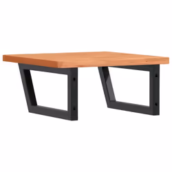 vidaXL Basin Shelf Wall Mounted Bathroom Countertop Steel and Solid Wood Beech - Additional view 5