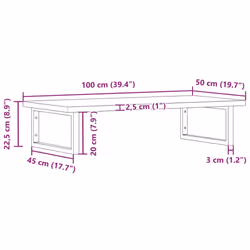 vidaXL Basin Shelf Wall Mounted Bathroom Countertop Steel and Solid Wood Beech - Additional view 10