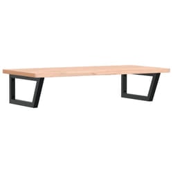 vidaXL Basin Shelf Wall Mounted Bathroom Countertop Steel and Solid Wood Beech