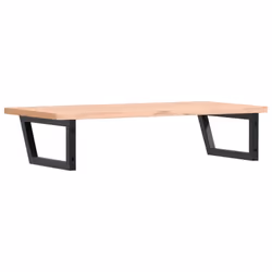 vidaXL Basin Shelf Wall Mounted Bathroom Countertop Steel and Solid Wood Beech - Additional view 5