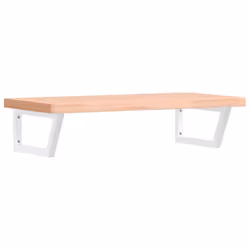 vidaXL Basin Shelf Wall Mounted Bathroom Countertop Steel and Solid Wood Beech