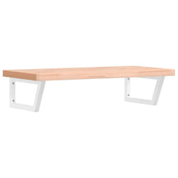 vidaXL Basin Shelf Wall Mounted Bathroom Countertop Steel and Solid Wood Beech