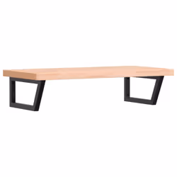 vidaXL Basin Shelf Wall Mounted Bathroom Countertop Steel and Solid Wood Beech
