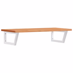 vidaXL Basin Shelf Wall Mounted Bathroom Countertop Steel and Solid Wood Beech