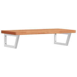 vidaXL Basin Shelf Wall Mounted Bathroom Countertop Steel and Solid Wood Beech