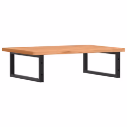 vidaXL Basin Shelf Wall Mounted Bathroom Countertop Steel and Solid Wood Beech - Additional view 5