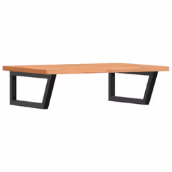vidaXL Basin Shelf Wall Mounted Bathroom Countertop Steel and Solid Wood Beech