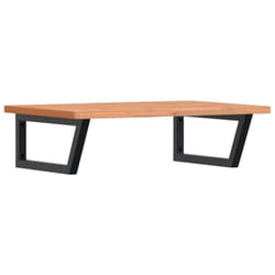vidaXL Basin Shelf Wall Mounted Bathroom Countertop Steel and Solid Wood Beech