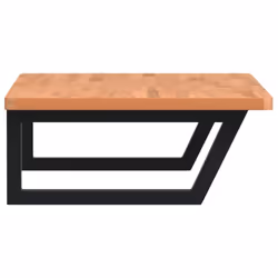 vidaXL Basin Shelf Wall Mounted Bathroom Countertop Steel and Solid Wood Beech - Additional view 4