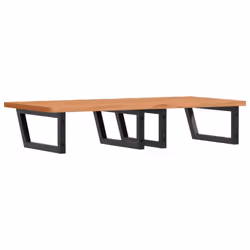 vidaXL Basin Shelf Wall Mounted Bathroom Countertop Steel and Solid Wood Beech