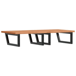 vidaXL Basin Shelf Wall Mounted Bathroom Countertop Steel and Solid Wood Beech