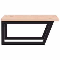 vidaXL Basin Shelf Wall Mounted Bathroom Countertop Steel and Solid Wood Oak - Additional view 4