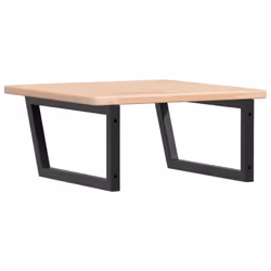 vidaXL Basin Shelf Wall Mounted Bathroom Countertop Steel and Solid Wood Oak - Additional view 5