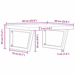 vidaXL Basin Shelf Wall Mounted Bathroom Countertop Steel and Solid Wood Oak - Additional view 3