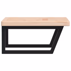 vidaXL Basin Shelf Wall Mounted Bathroom Countertop Steel and Solid Wood Oak - Additional view 4