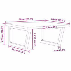 vidaXL Basin Shelf Wall Mounted Bathroom Countertop Steel and Solid Wood Oak - Additional view 3