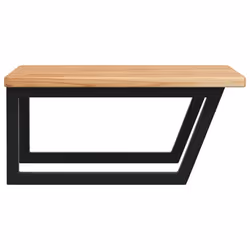 vidaXL Basin Shelf Wall Mounted Bathroom Countertop Steel and Solid Wood Oak - Additional view 4