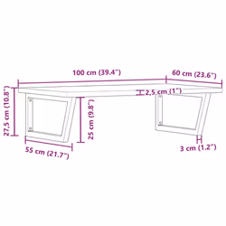 vidaXL Basin Shelf Wall Mounted Bathroom Countertop Steel and Solid Wood Oak - Additional view 10